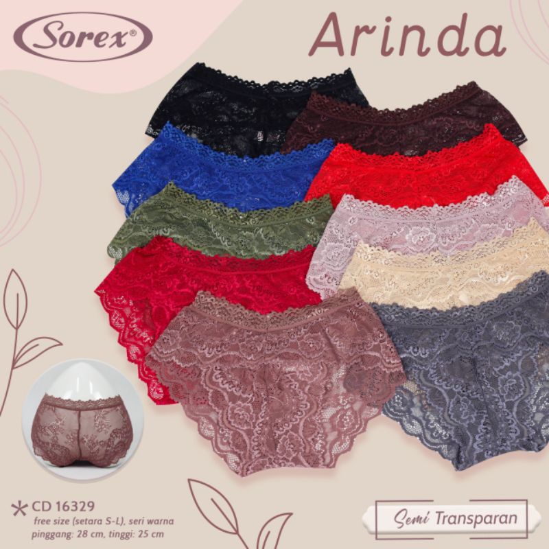 Sorex CD Wanita Brukat Semi Transparan Free Size