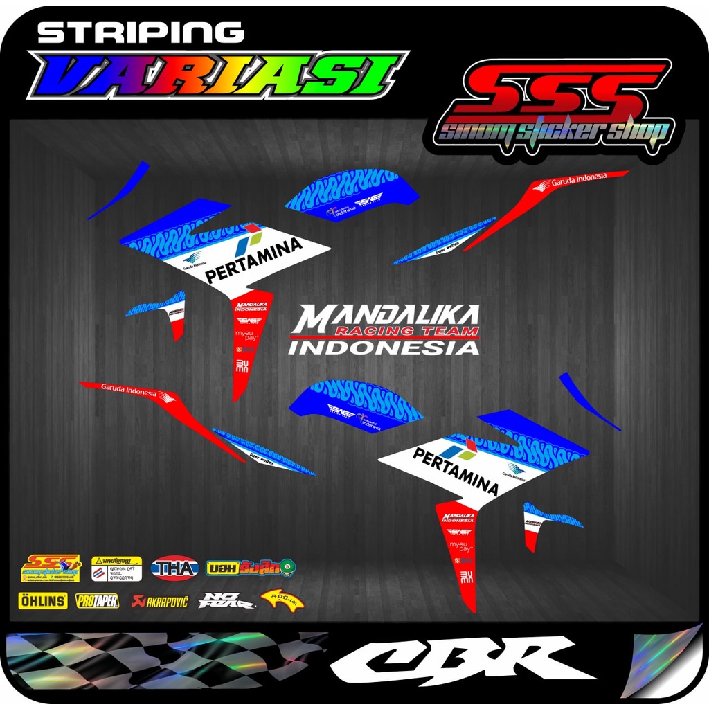 Decal Stiker Striping CBR150R Led Motif Mandalika
