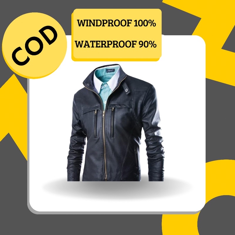 JAKET SEMI KULIT PRIA ORIGINAL 100%, WATERPROOF, WINDPROOF 100%. BISA COD