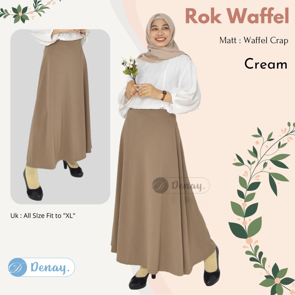 TOKODENAY - Rok wanita Lebar mode payung - Waffle crape premium quality