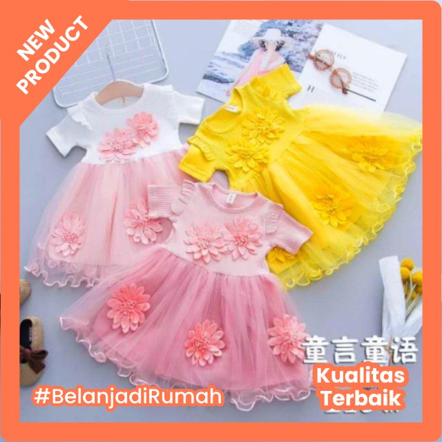 [0-5th] DRESS TUTU ANAK GAUN PESTA DRESS TILE ANAK LUCU MOTIF BUNGA DRESS TUTU ANAK IMPORT PREMIUM