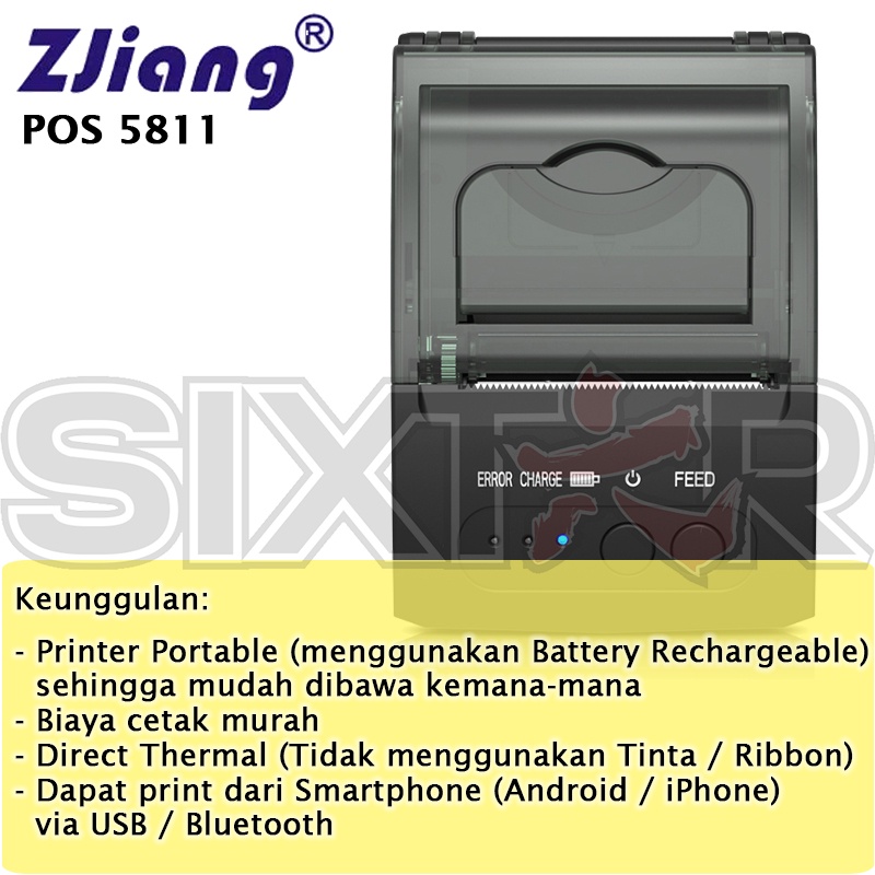 Zjiang 5811 Printer Kasir PPOB POS Thermal Mobile Bluetooth Portable