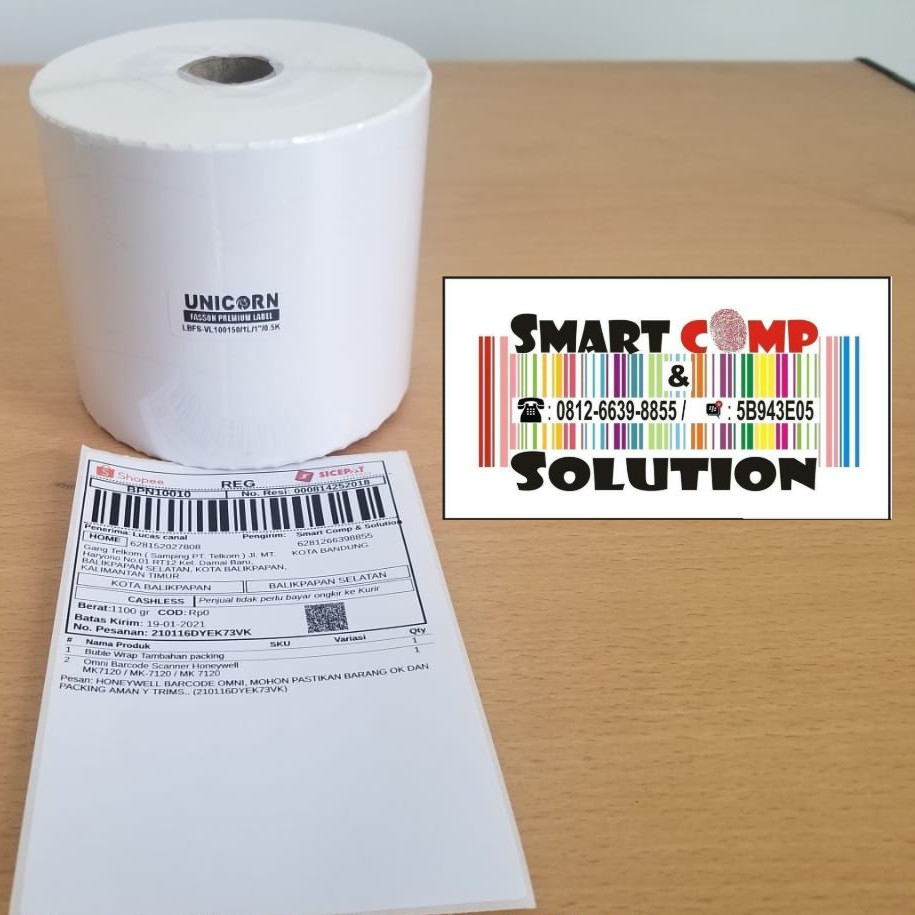 Stiker Label HVS A6 Resi Alamat Printer Inkjet Tinta 100x150mm