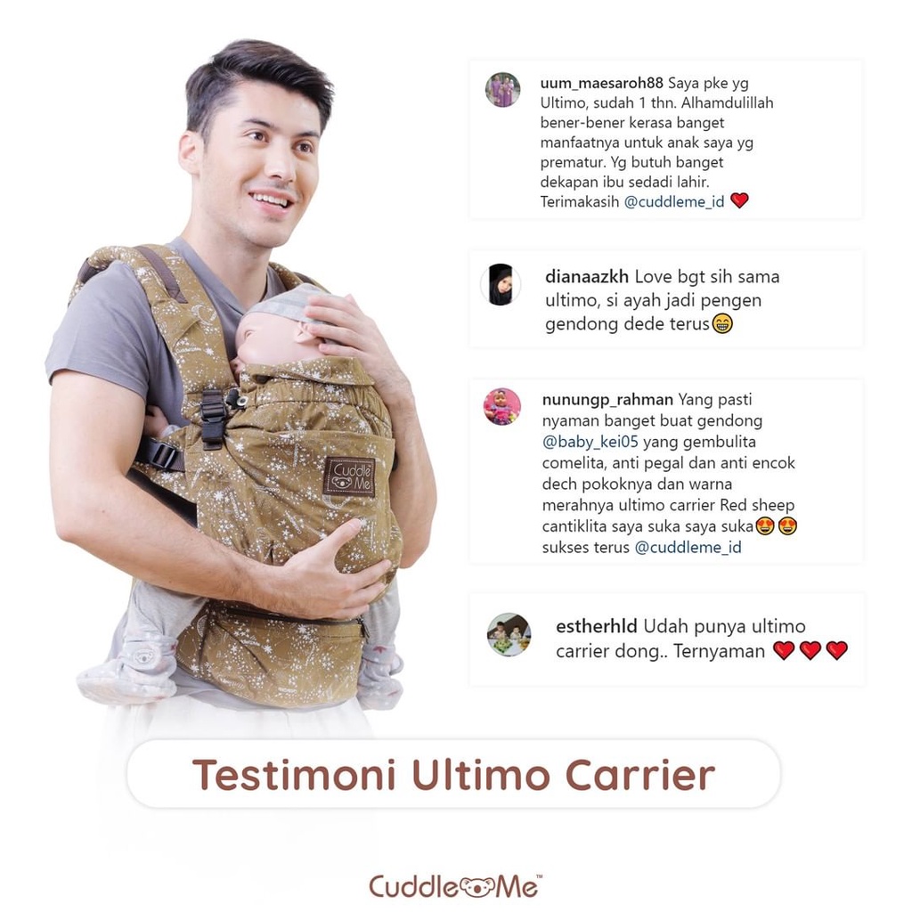 [FREE GIFT] CuddleMe SSC Ultimo Canvas Baby Carrier Gendongan Hipseat Bayi Ergonomis