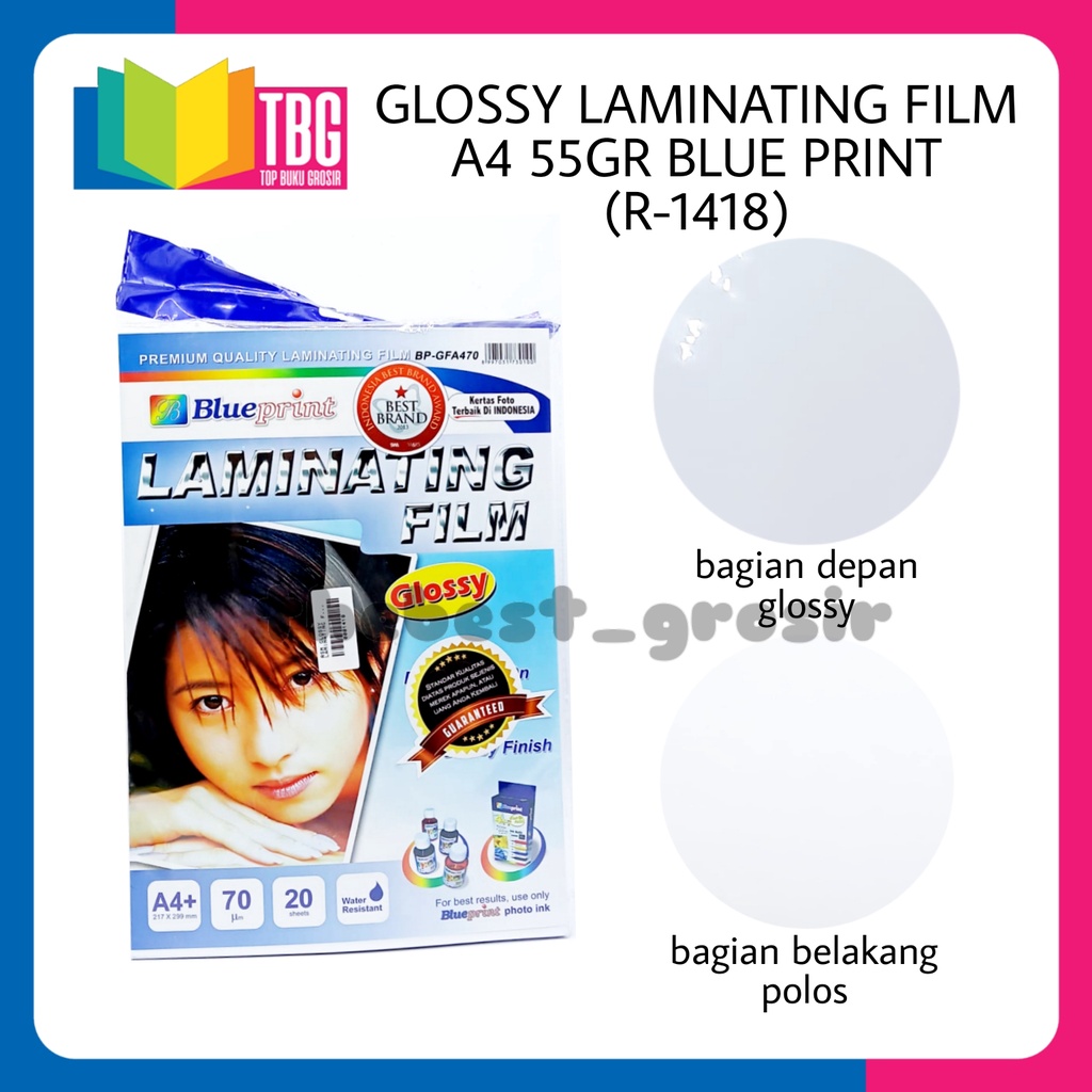 

1 PACK GLOSSY LAMINATING FILM A4 BLUE PRINT (R-1418)