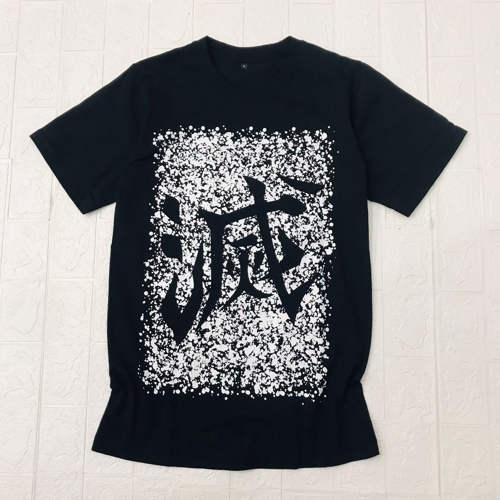 Kaos Tanjiro Kanji Splash Glow in the Dark Anime Manga Demon Slayer Kimetsu No Yaiba Premium Unisex