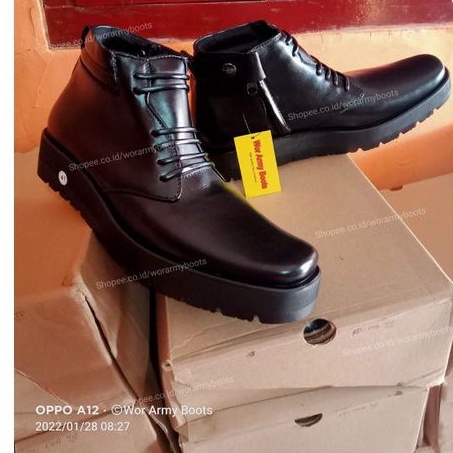 Sepatu Pdh model P2021  Tebal bgt 3-5 cm harga promo Size 38-46 PDH POLRI DISHUB SECURITY  by Wor Army Boots