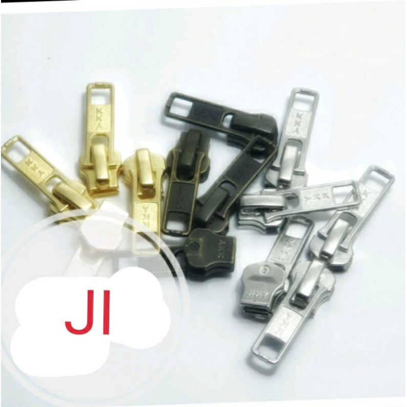 JI-  Kepala resleting ykk no 5 gigi besi harga per 1 pcs