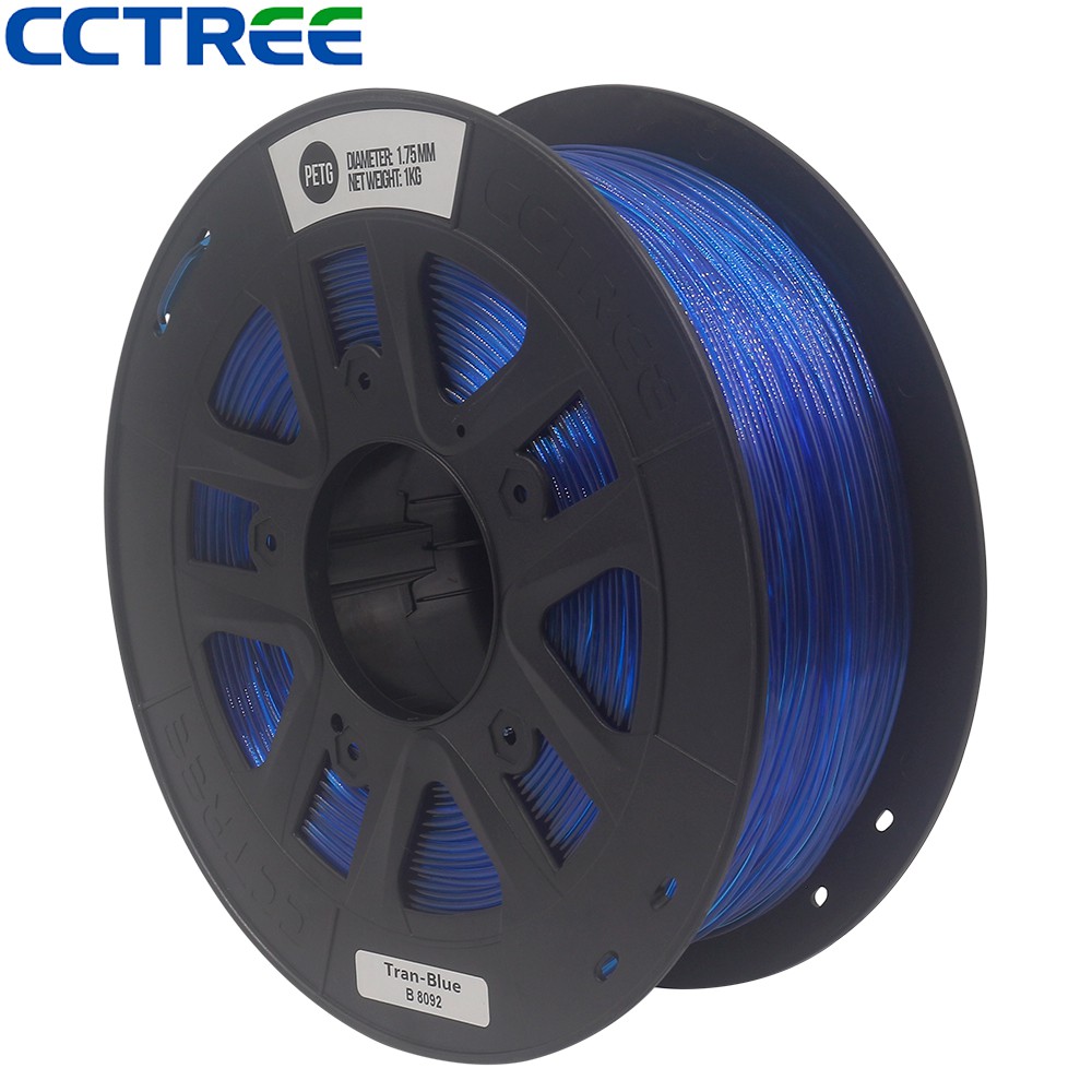 PETG CCTREE 3D PRINTER 1.75mm 1KG Filamen Filament Kualitas TRANSPARAN BLUE