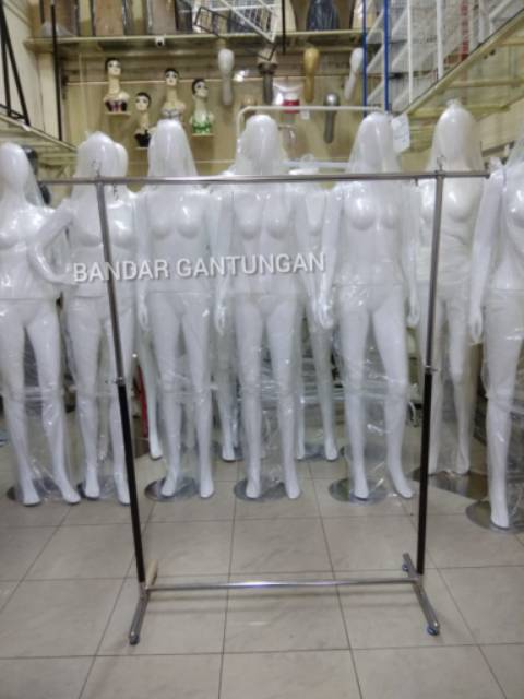 Gawang Baju Bisa Ditarik / Gantungan Baju Tarik Tengah / Display Gantungan Baju Toko(BH)