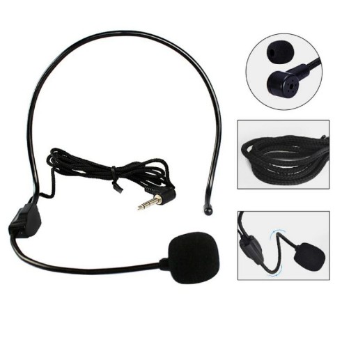 Mic Bando Clip On 3.5Mm Microphone Headset Kabel Jack Zoom Meet Video Call Conference handphone HP