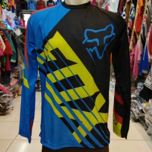 Jersey sepeda atau cross fox hitam panjang