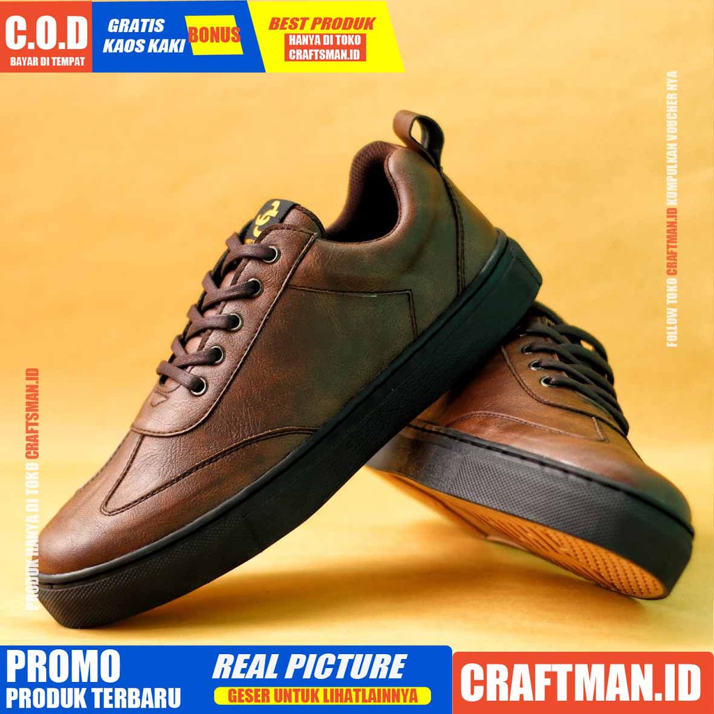 CRAFTS X JIM Sepatu Kasual Pria Sepatu Casual Pria Kerja Kantor Cowo/Cowok Laki/Laki