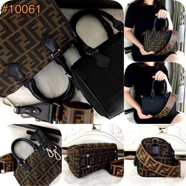 #BCTB0102/#10061 New Arrival FENDI Speedy FF Logo Leather Bag SS19