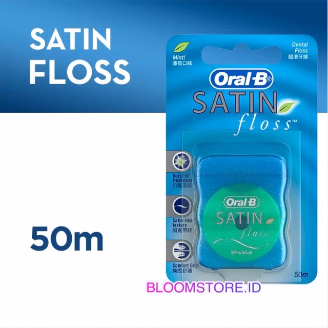 [SATIN] ORAL B ORAL-B OralB Satin Dental Floss Flos Gigi Mint Benang ...