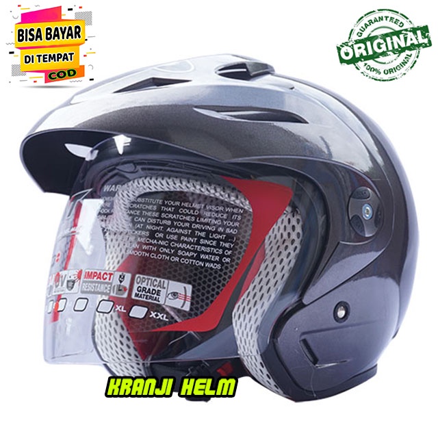 Helm Half Face / Helm KYT Romeo Solid Gunmetal Original SNI