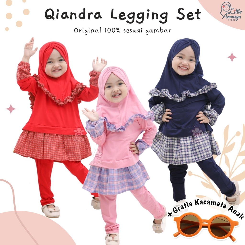 Baju Gamis Anak Perempuan / Gamis Anak Cantik / Baju Muslim Anak Qiandra 1-5 Tahun