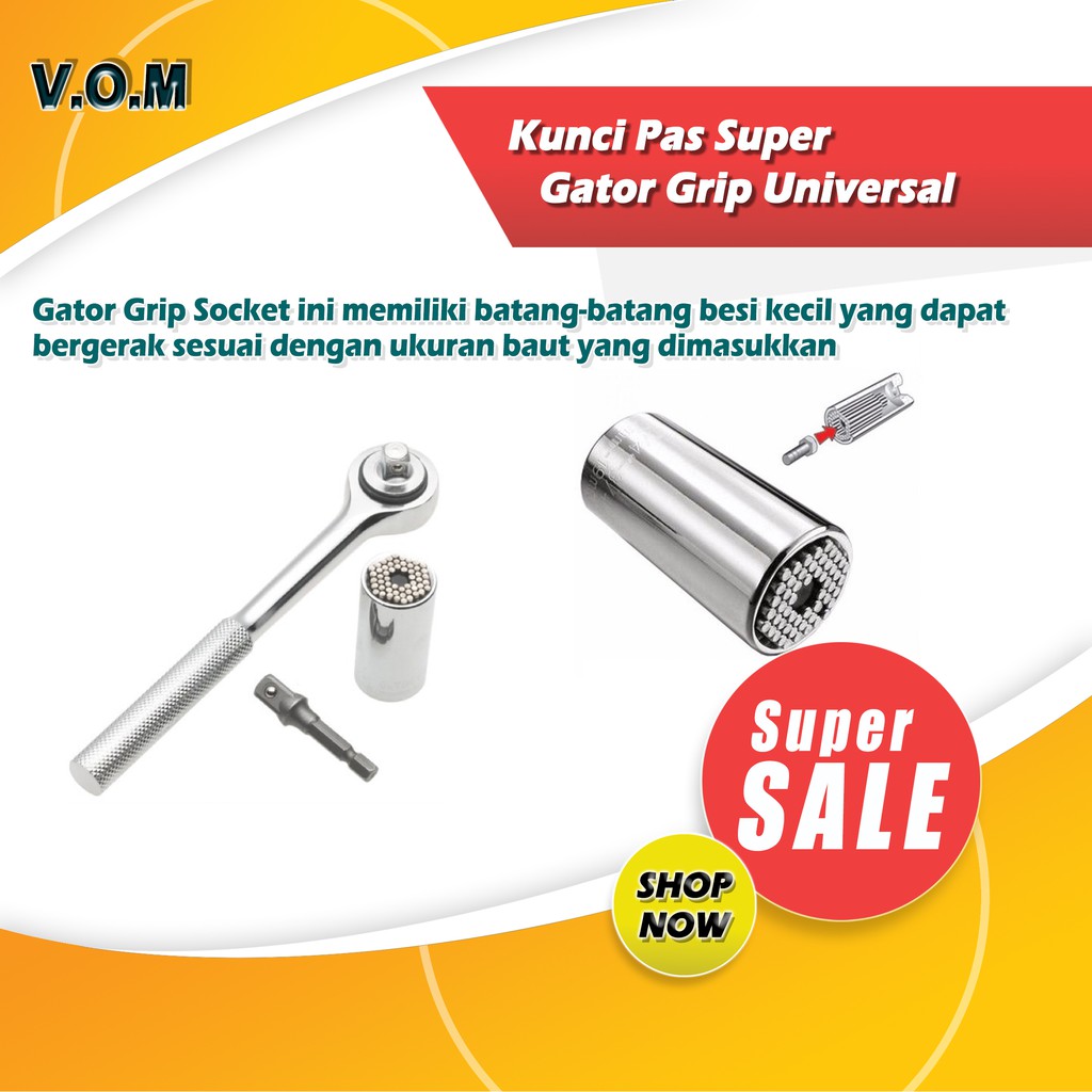 Kunci Pas Super - Gator Grip Universal Socket SKU-0307