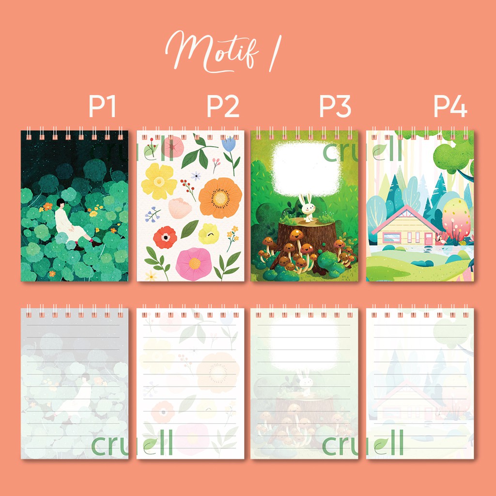 

Mini Memo Motif Lucu unik/Notebook Mini 80 gsm
