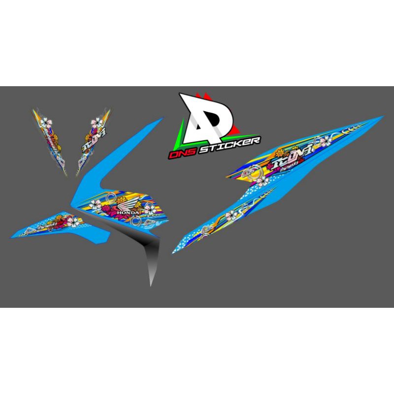 Stikee striping variasi BeAT deluxe 2020-2021 transparan hologram icon