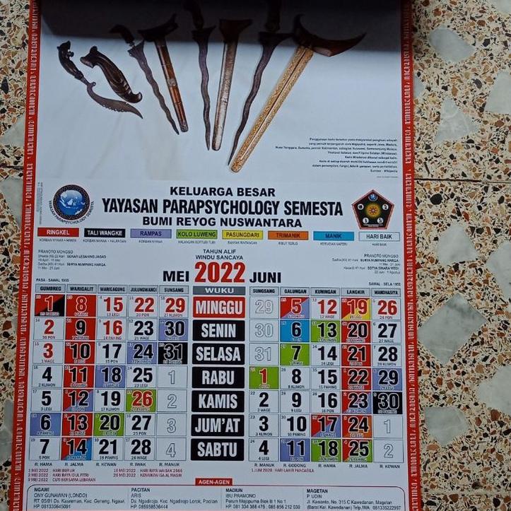 [Langsung kirim] CASE-901.☛ Kalender Jawa 2022 YPS Yayasan Parapsychology semesta Kalender kejawen T