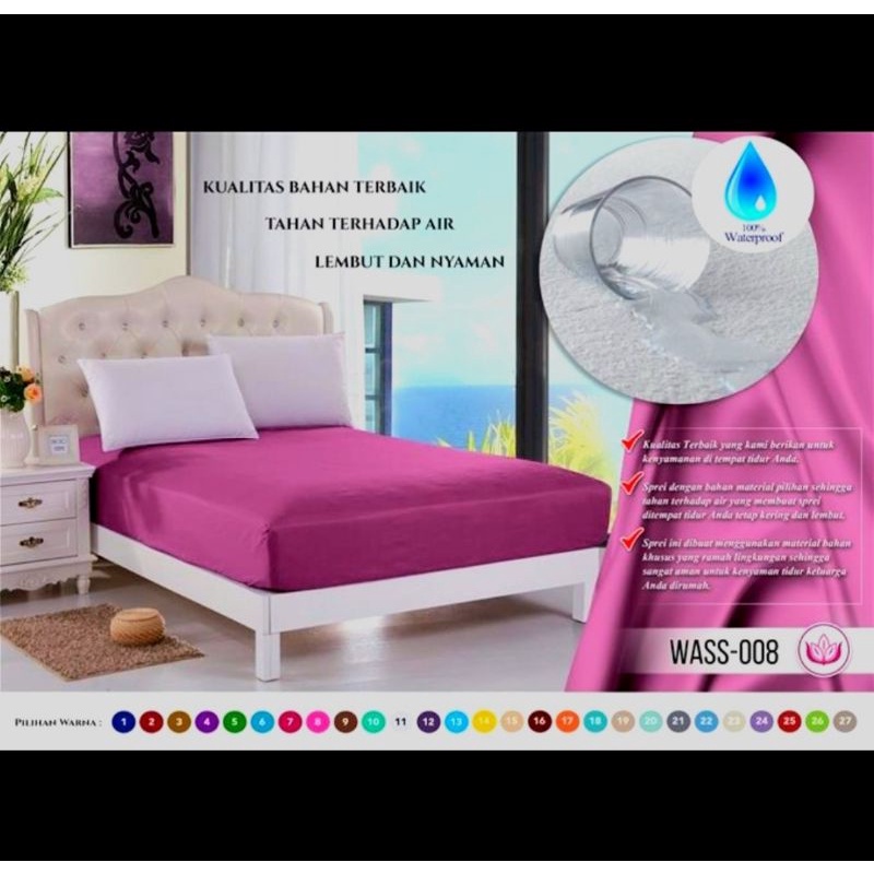 Sprei Waterproof 100x200 Anti Air Kualitas Premium Tersedia Pilihan Tinggi Kasur/Karet 20 CM, 30 CM, 40 CM Bahan Import-8
