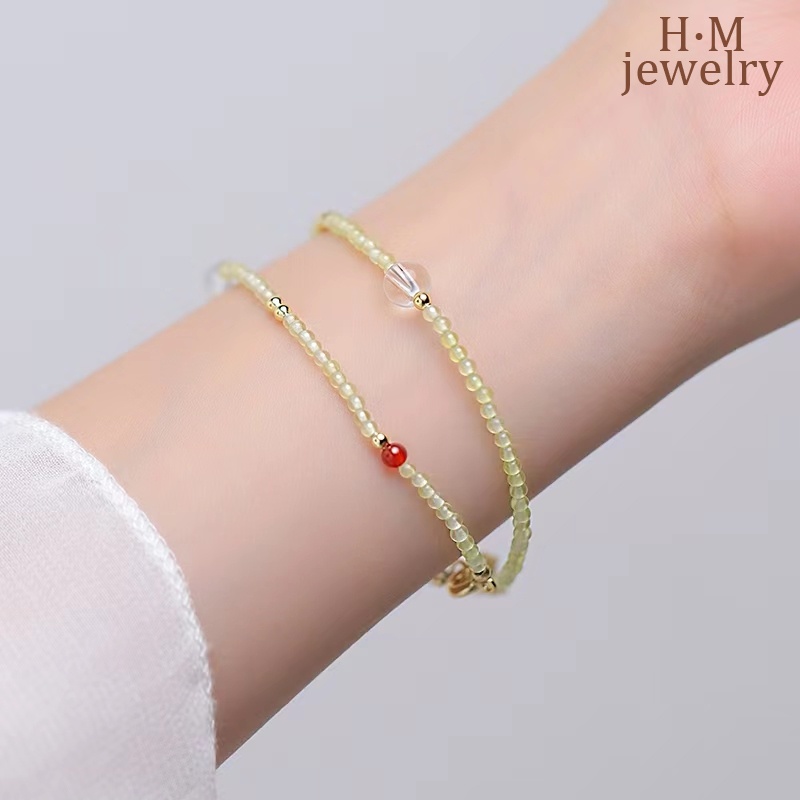 Gelang Tangan Rantai Tumpuk Aksen Kristal Untuk Wanita 2022