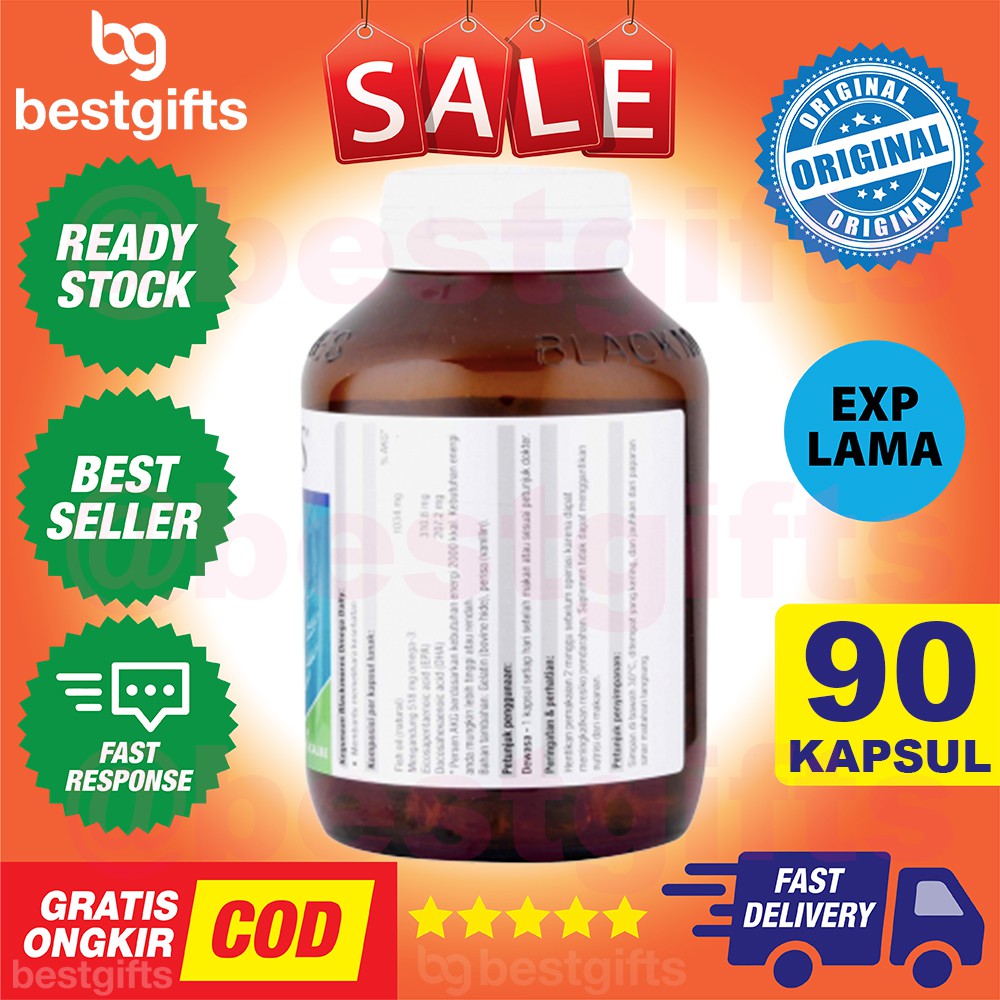 BLACKMORES OMEGA DAILY 3 FISH SALMON OIL MINYAK IKAN TURUNKAN KOLESTEROL JANTUNG KALBE - 90 KAPSUL