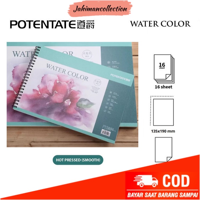 

✨ BISA COD ✨ POTENTATE SPIRAL WATERCOLOR PAD 135X190MM HOT PRESS