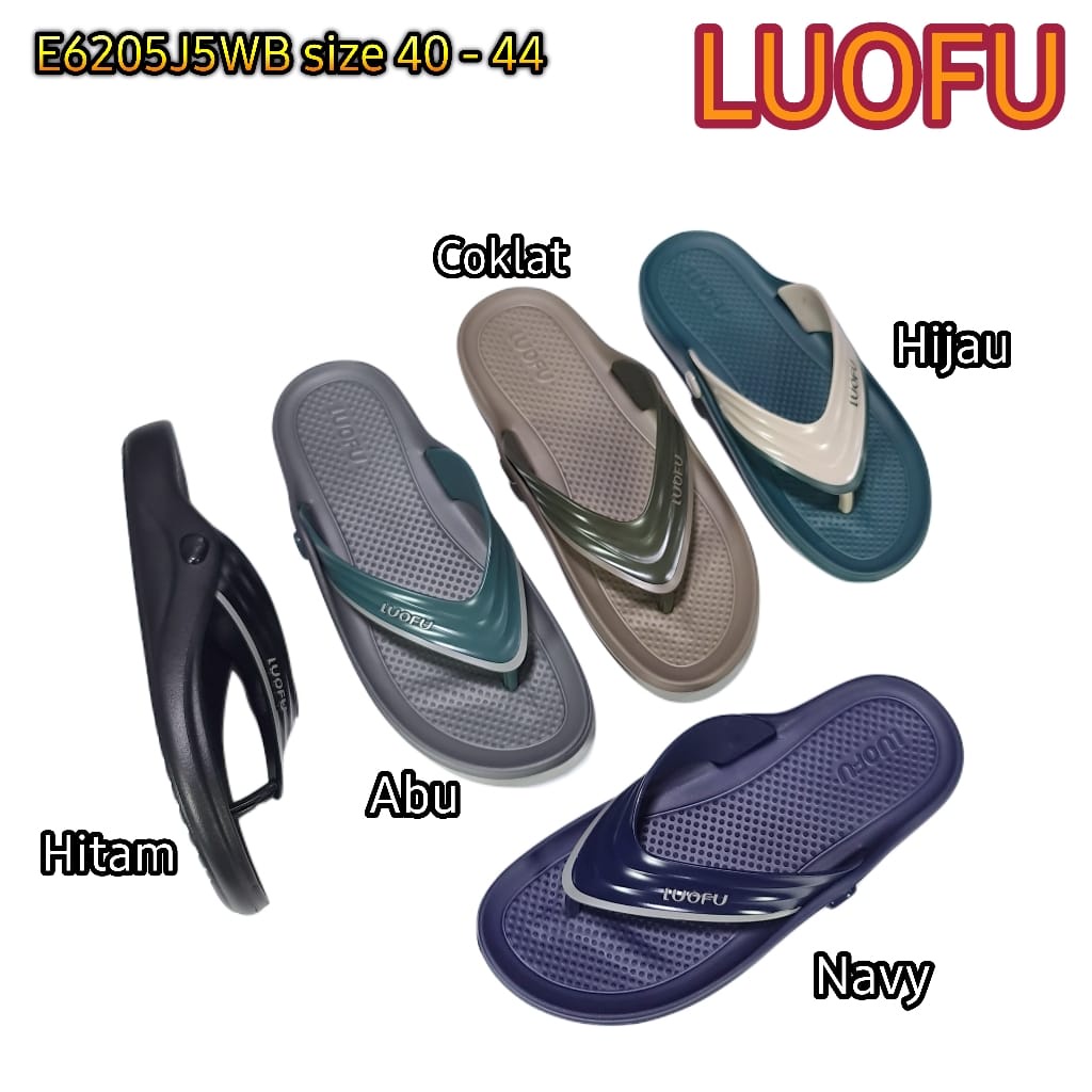 LUOFU ORIGINAL jelly sandal karet empuk murah jepit pria sendal japit cowok import E6205J5WB