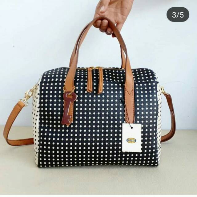 Minor defect tas fossil sydney satchel polkadot bag