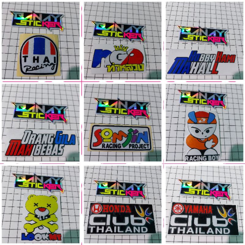 STICKER THAI RACING RACING BOY ORANG GILA MAH BEBAS NGO SOMJIN CUTTING