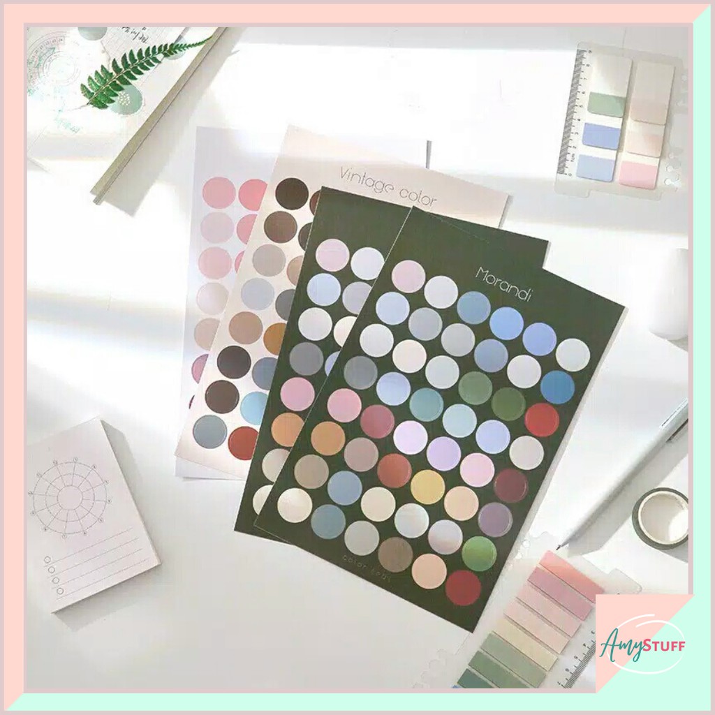 

Sticker Deco Macaron - Round Sticker - Stiker Aesthetic DIY Bujo Bulat Lucu untuk Dekorasi