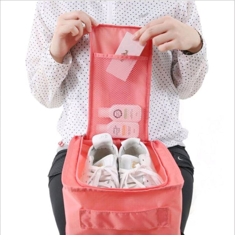 Tas sepatu travel penyimpanan sandal tempat sendal travelling shoes organizer traveling bag