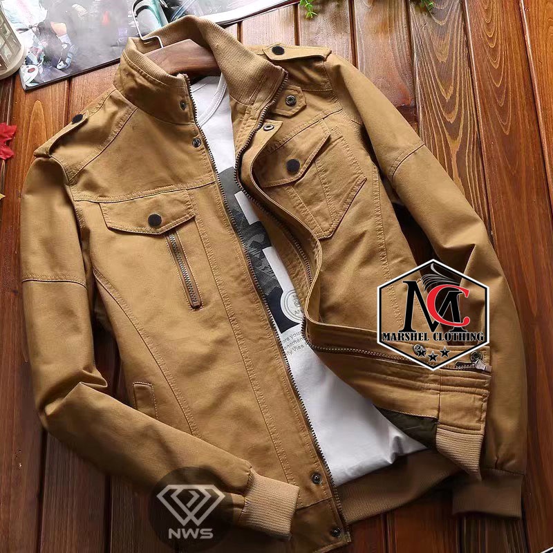 RCL - Jaket Bomber Pria Classik - Jaket Bomber Klasik Kanvas Tersedia 6 Warna - Jaket Motor