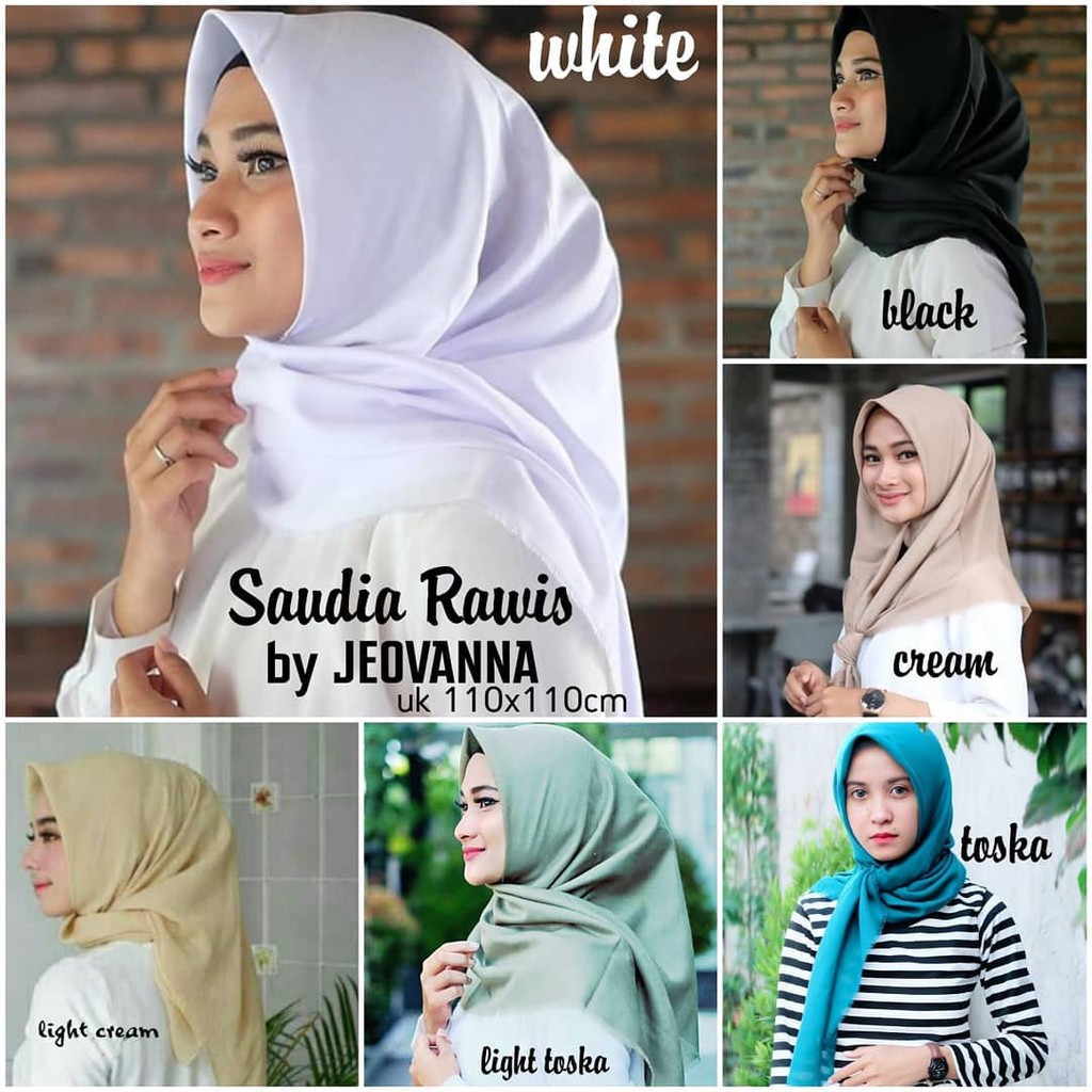  Jilbab Kerudung Hijab Segi Empat Saudia Square Double 