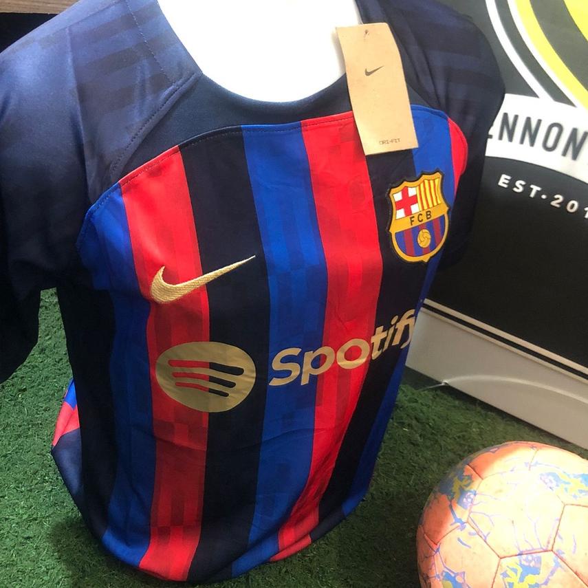 Jersey Ba_rcel_ona Home 2022 2023 FULL SPONSOR Spotify UNHCR ACNUR Grade Ori Import Baju Sepak Bola 