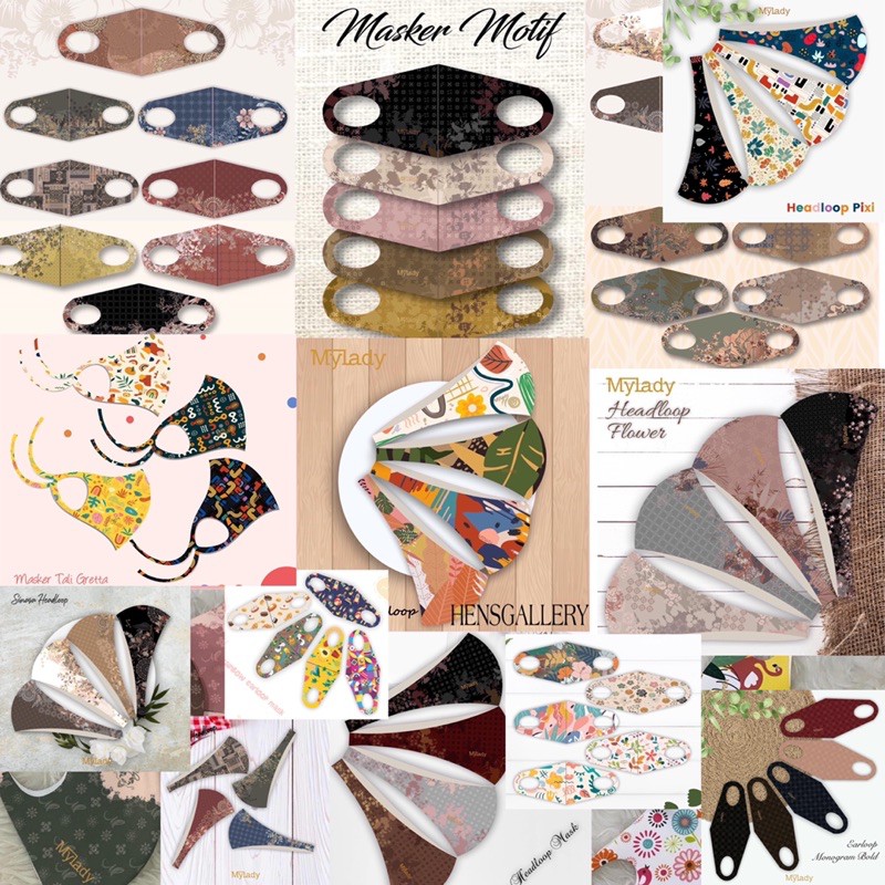 Masker Mylady Hijab Scuba Mask Headloop by myladyhijab pixi flower marbella tali greta mono tropical