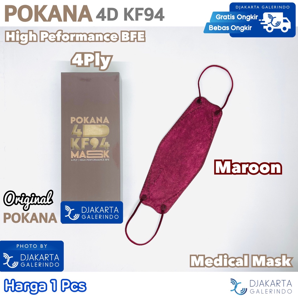 Masker POKANA 4D KF94 Masker Medis 4ply Original Pokana