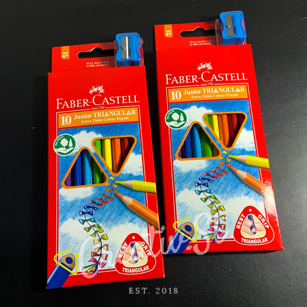 

FABER CASTELL Junior Triangular Colour 10 Warna Pensil Warna Anak
