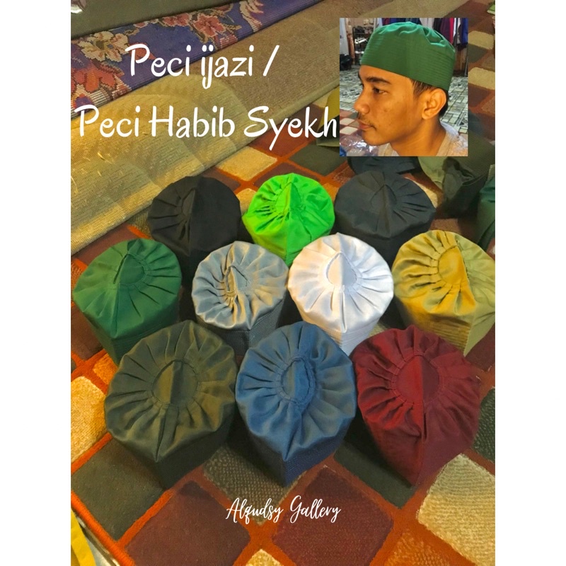 Peci ijazi / Peci Habib Syekh / Peci bulat kain haqqoni / songkok