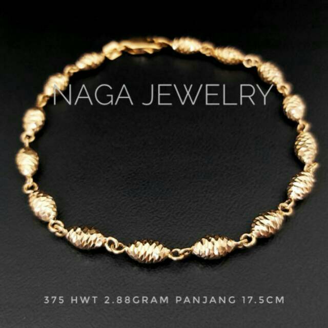Gelang bambu variasi emas kadar 375