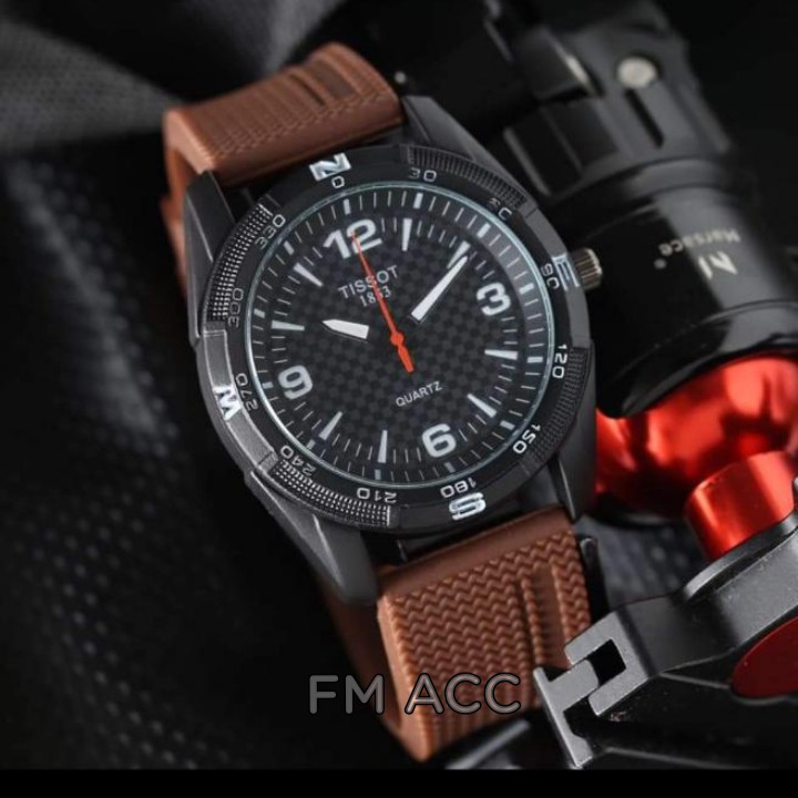 Jam Tangan Pria Casual Model Terbaru Keren Gratis Box - COKELAT