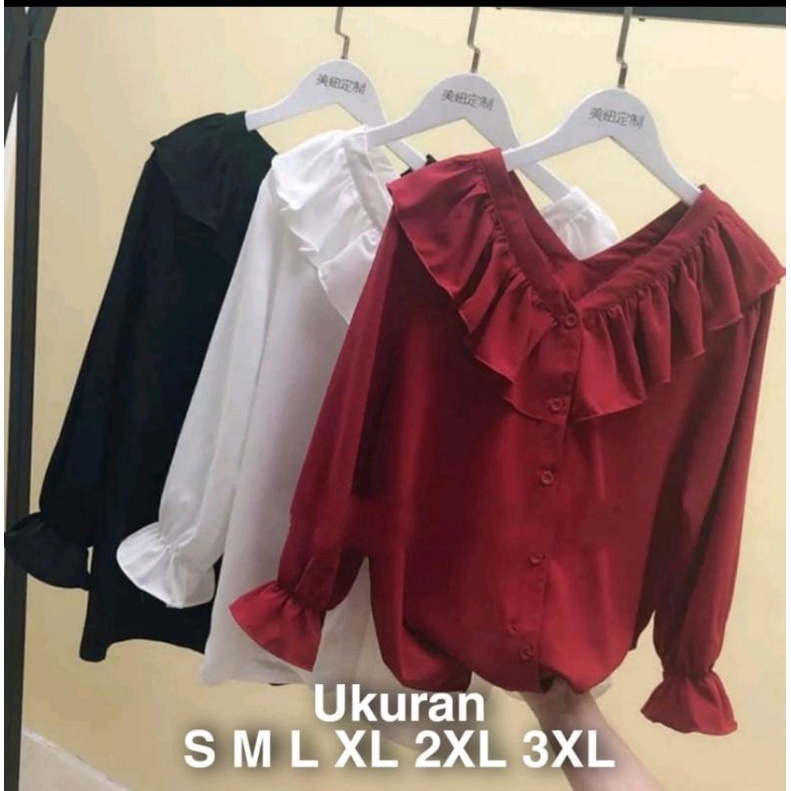 Aisa Blouse - Blouse Big Size - Ukuran S M L XL 2XL 3XL 5L Atasan Jumbo - Blouse Jumbo