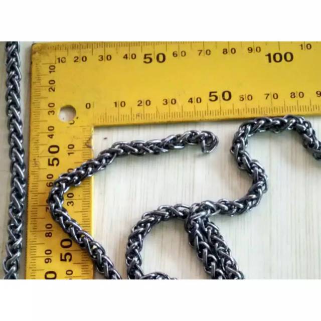 Rantai Besi double diameter 6 mm warna hitam
