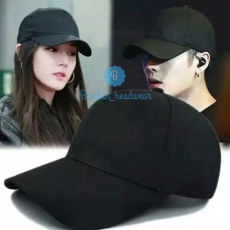 Topi Pria Baseball Polos Wanita Unisex PoloCaps Premium Termurah Warna Hitam Dan Putih