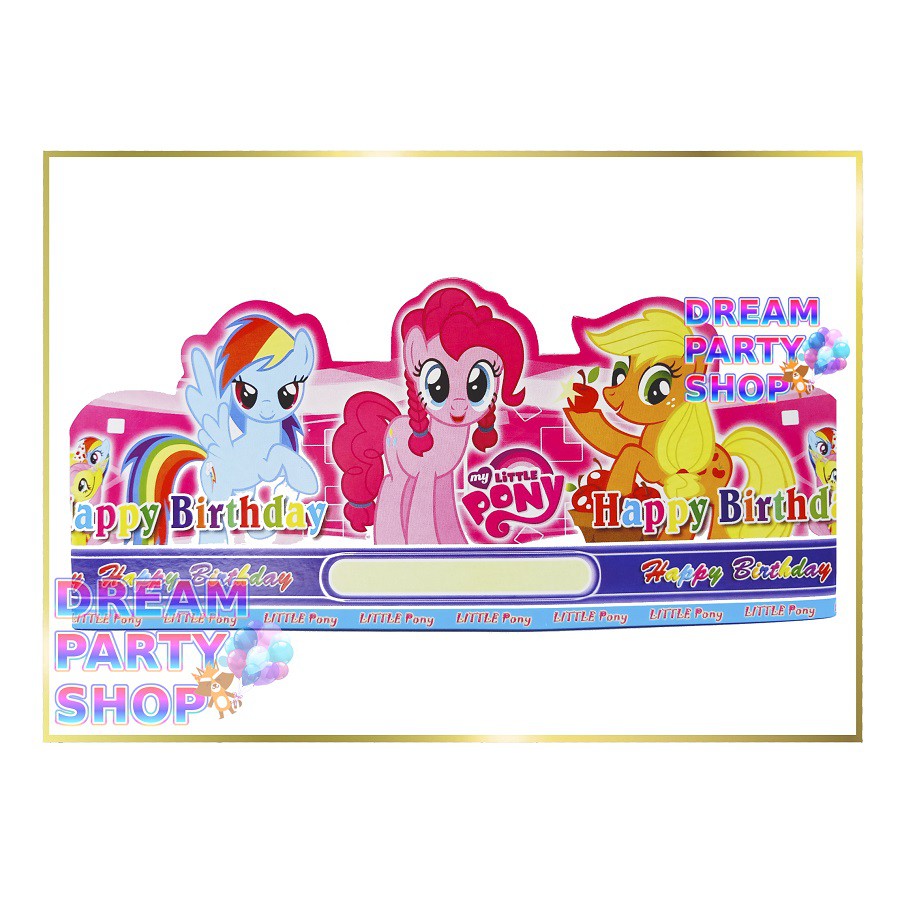 Topi Ultah Little Poni/ Topi Pesta Lingkar Karakter My Little Pony