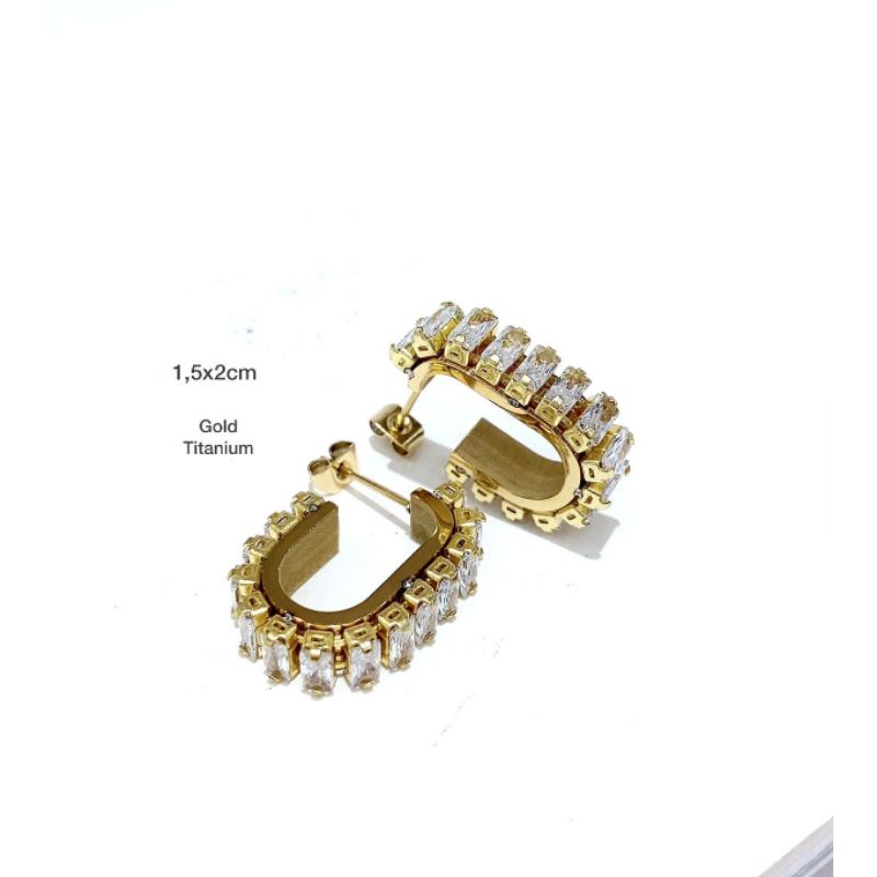 Anting Titanium asli  Anti karat anti alergi Earring Stainless steel Premium Quality T772