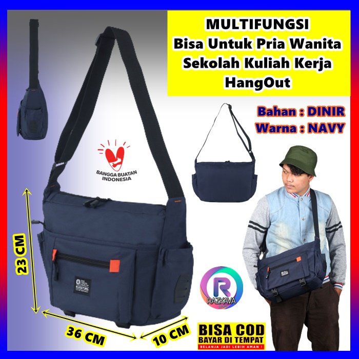 Tas Samping Wanita Pria Salempang Slempang Selendang Sandang Sekolah Kuliah Kerja Cowok Cewek Cowo C