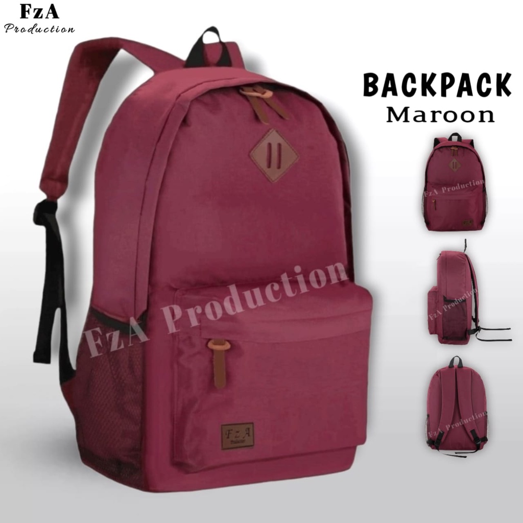 FzA Official - Big Promo..Tas Ransel Distro sekolah kuliah Kerja Tas Pria Wanita Bacpack Tas Ransel Laptop Original - Maroon DPT